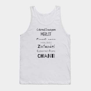 Red Wine List - Black Tank Top